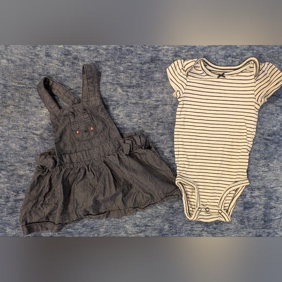 Carter's Other - Striped Onesie and Denim Dress Set